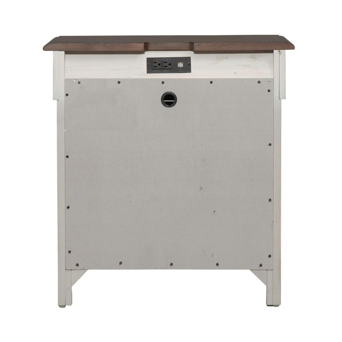 Ivy Hollow 3 Drawer Nightstand w/ Charging Station in Weathered Linen