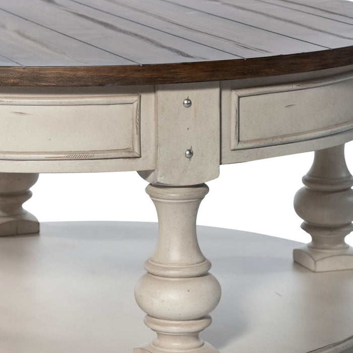 Morgan Creek Round Cocktail Table in Antique White