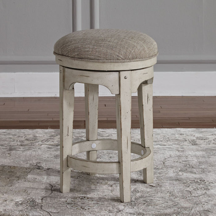 Morgan Creek Console Swivel Stool in Antique White image