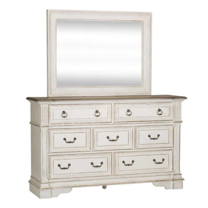 Abbey Park Queen Panel Bed, Dresser & Mirror, Chest, Night Stand