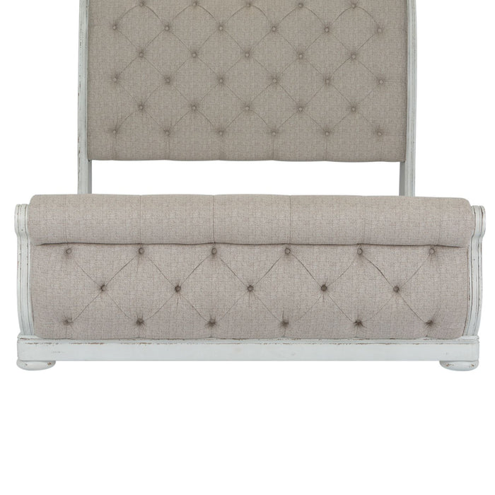 Abbey Park Upholstered Queen Sleigh Bed in Antique White