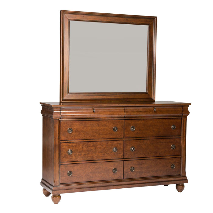Rustic Traditions Queen Sleigh Bed, Dresser & Mirror, Chest
