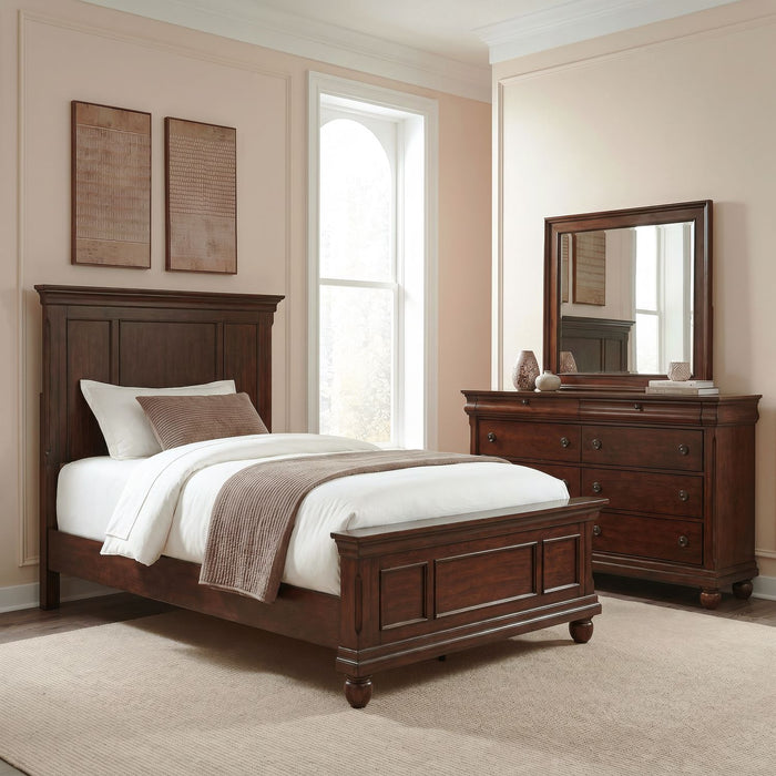 Rustic Traditions Twin Panel Bed, Dresser & Mirror image