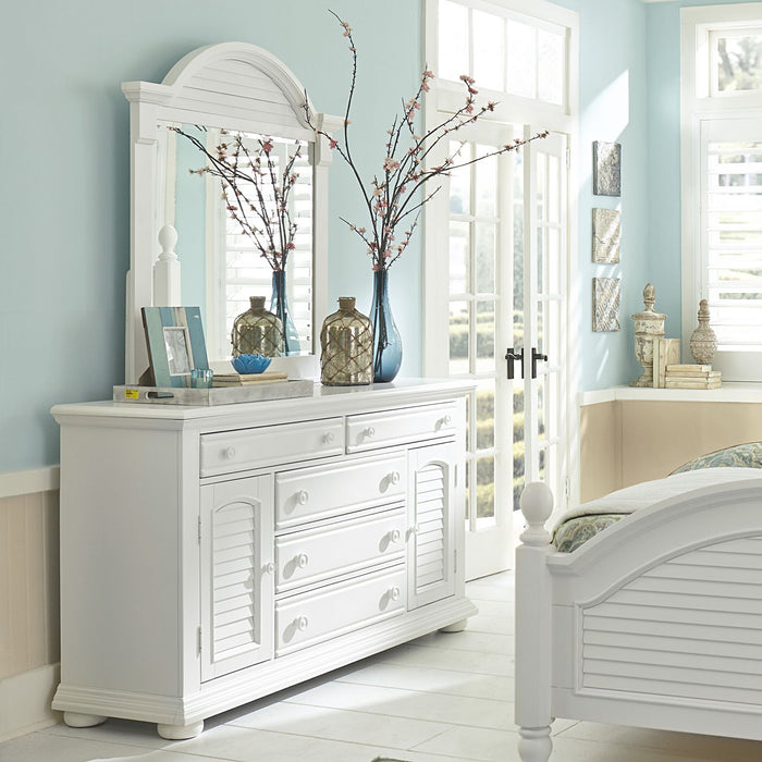 Summer House I Queen Panel Bed, Dresser & Mirror, Chest, Night Stand