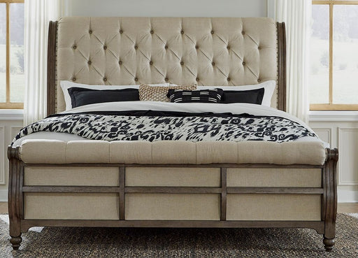 Liberty Furniture Americana Farmhouse Queen Sleigh Bed in Dusty Taupe image