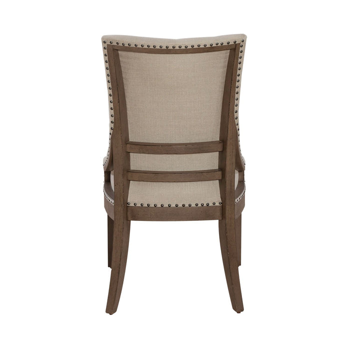 Americana Farmhouse Uph Shelter Side Chair (Set of 2) in Dusty Taupe & Black