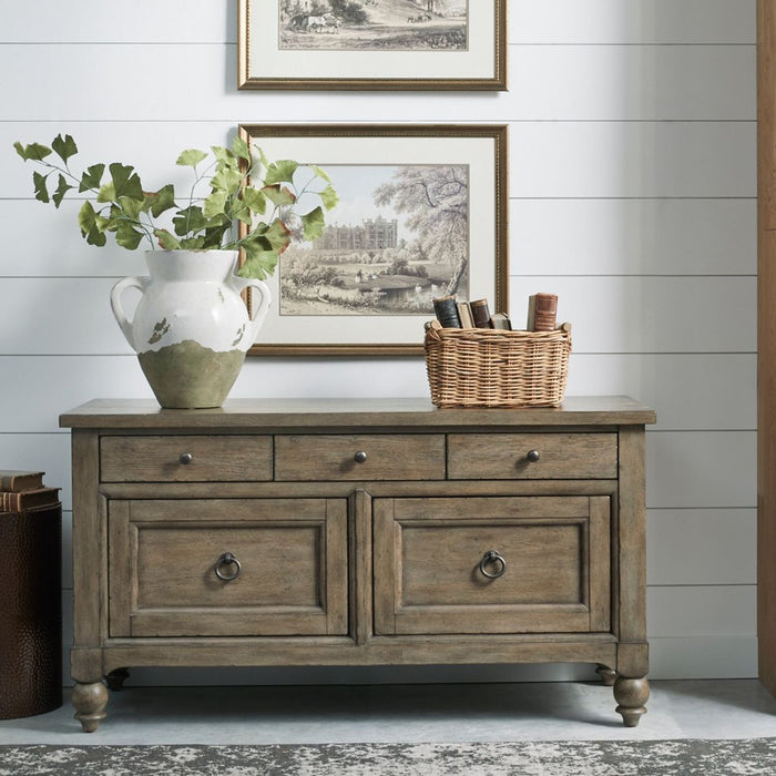 Liberty Furniture Americana Farmhouse Credenza in Dusty Taupe