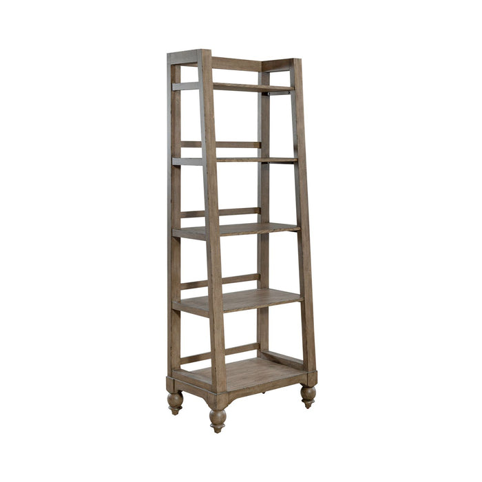 Americana Farmhouse Leaning Pier Bookcase in Dusty Taupe
