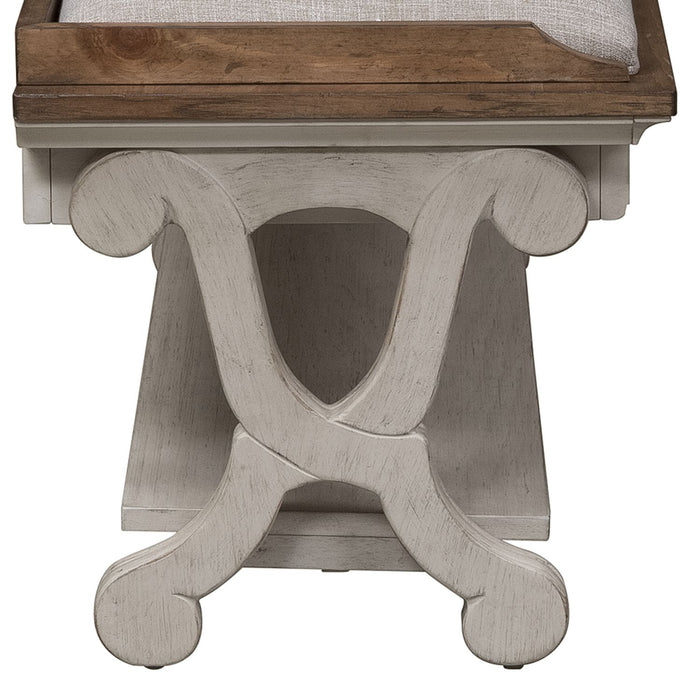 Farmhouse Reimagined Bed Bench in Antique White