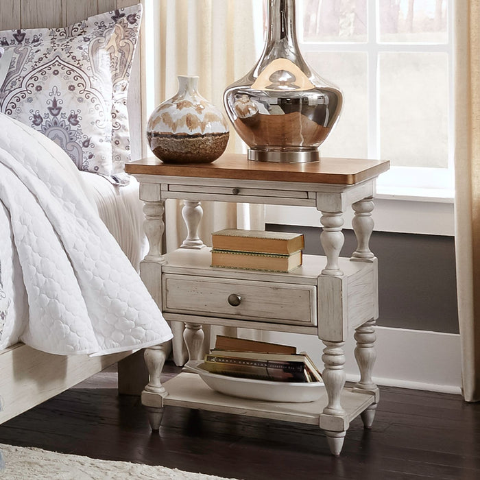Farmhouse Reimagined Drawer Nightstand in Antique White image