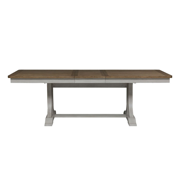 Farmhouse Reimagined 5 Piece Trestle Table Set