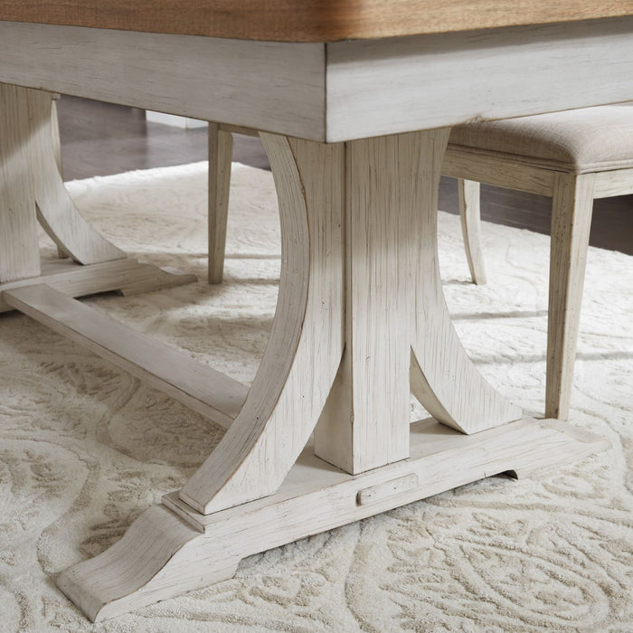 Farmhouse Reimagined 5 Piece Trestle Table Set