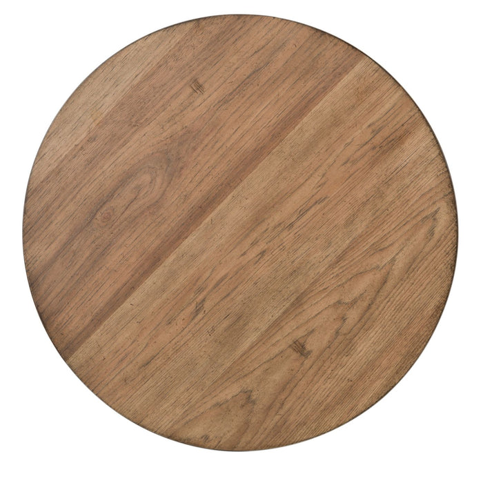 Farmhouse Reimagined Round Chair Side Table in Antique White