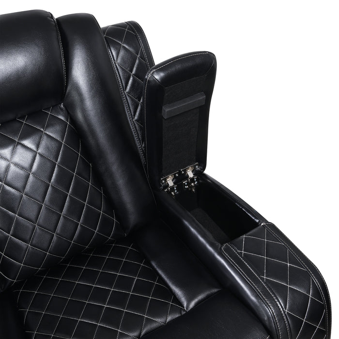 Orion Ii Glider Recliner W/ Pwr Fr & Hr-Black