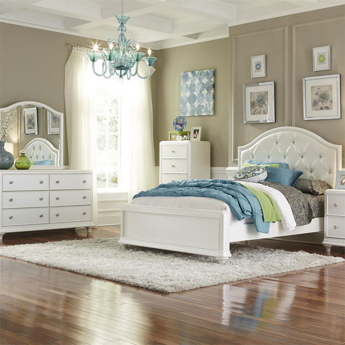 Liberty Furniture Stardust Twin Panel Bed in Iridescent White