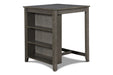 Gia 3 Pc 30" Storage Counter Table & 2 Chairs-Gray