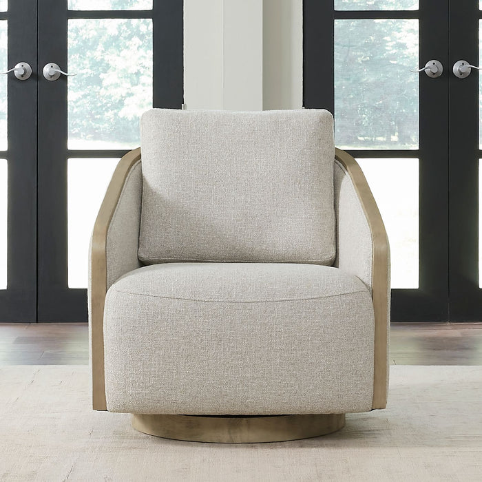 Nora Uph Swivel Accent Chair - Light Brown image