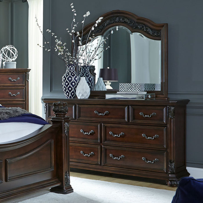 Messina Estates Queen Poster Bed, Dresser & Mirror, Chest