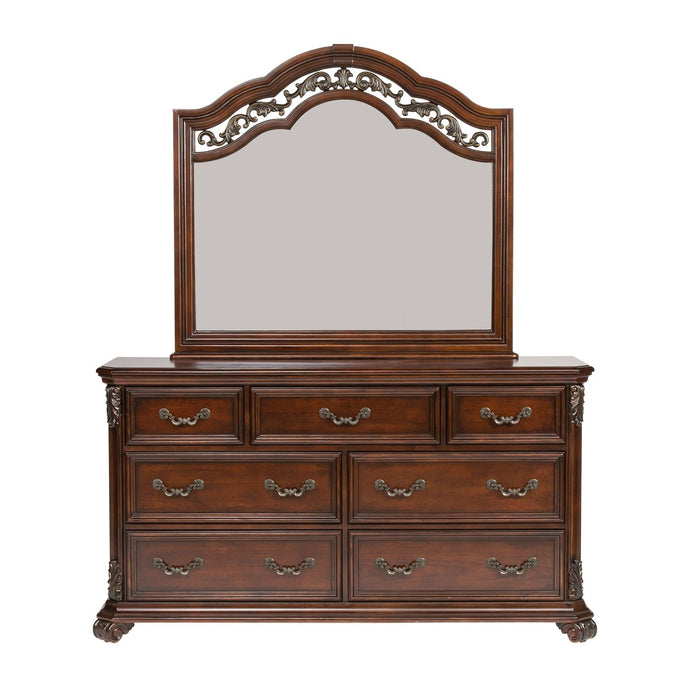 Messina Estates Queen Poster Bed, Dresser & Mirror, Chest