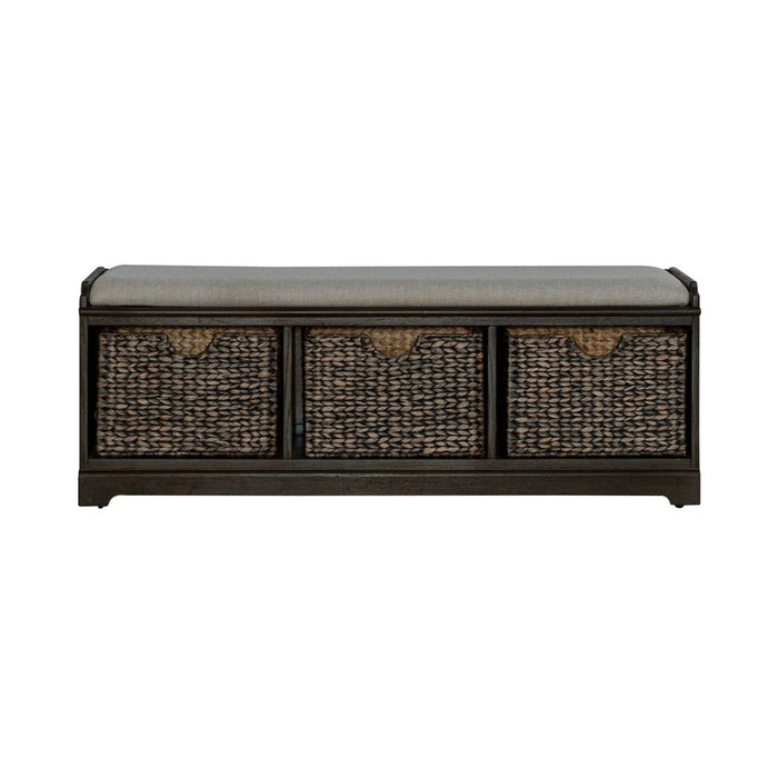 Liberty Furniture Mill Creek Wall Bench in Peppercorn
