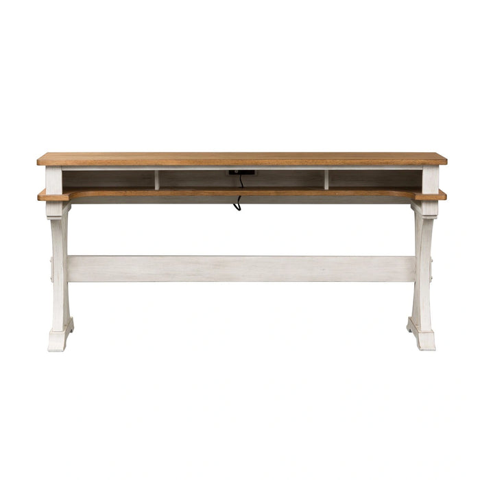 Farmhouse Reimagined Console Bar Table in Antique White image