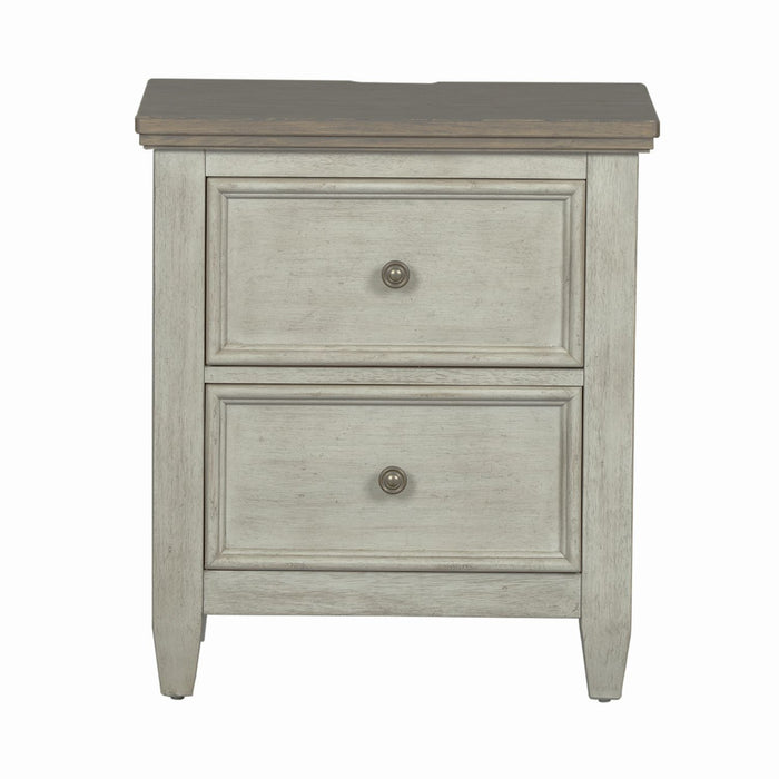 Heartland 2 Drawer Nightstand w/ Charging Station in Antique White