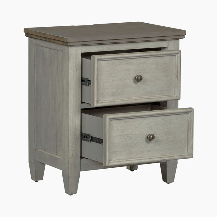Heartland 2 Drawer Nightstand w/ Charging Station in Antique White