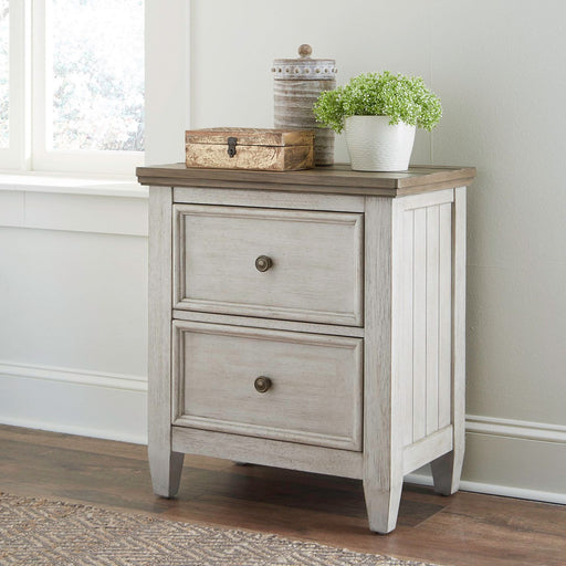 Liberty Furniture Heartland 2 Drawer Nightstand w/ Charging Station in Antique White image