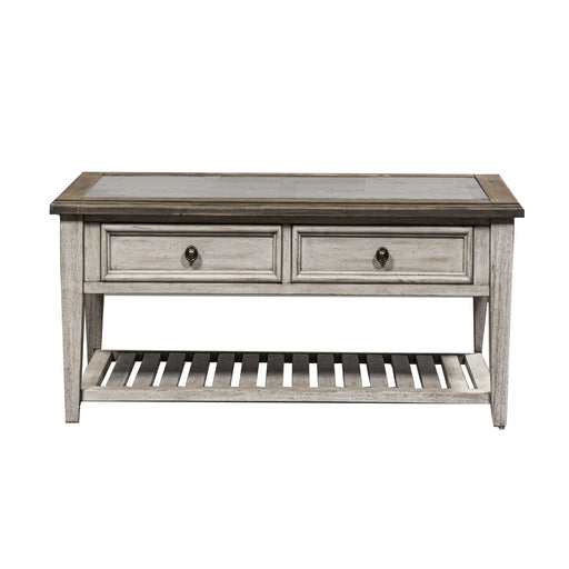 Heartland Rect Ceiling Tile Cocktail Table in Antique White image