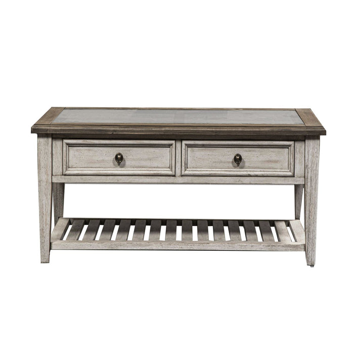 Heartland Rect Ceiling Tile Cocktail Table in Antique White image
