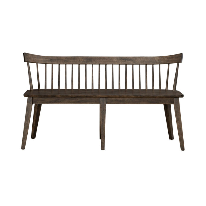 Midland Falls Spindle Back Bench in Rustic Brown image