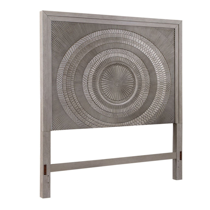 Belmar Queen Panel Bed in Washed Taupe and Silver Champagne