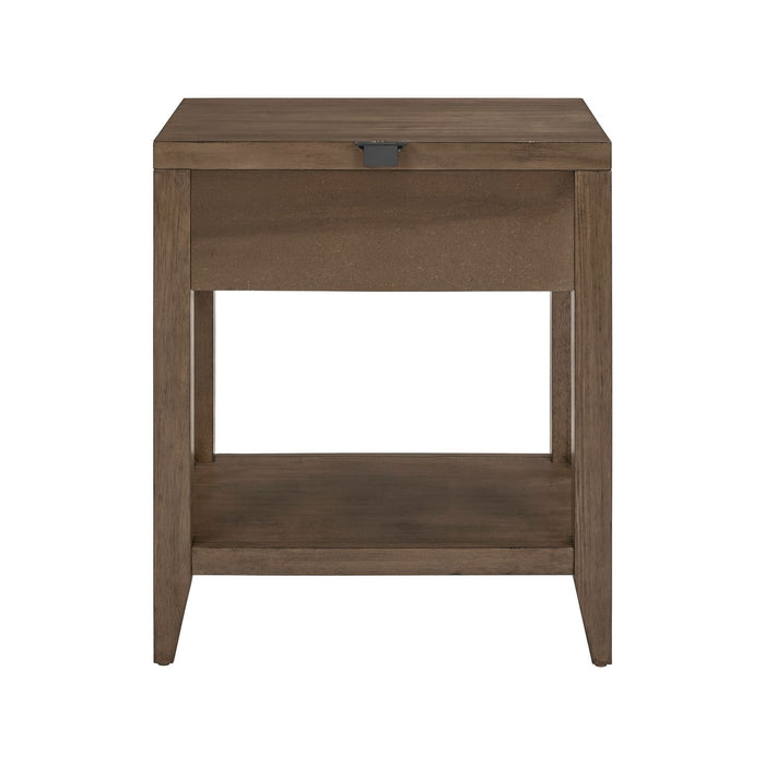 Shaker Lakes Open Nightstand w/ Charging Station