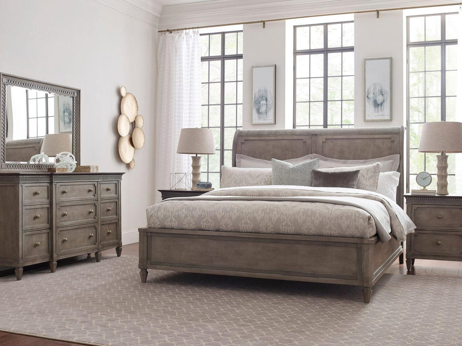 American Drew Savona California King Anna Sleigh Bed in Versaille 654-307R