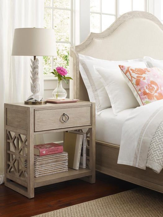 American Drew Vista Delray Open Nightstand in White Oak