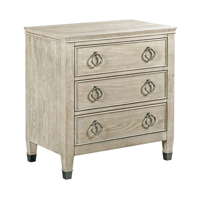 American Drew Vista Prescott 3 Drawer Nightstand in White Oak image