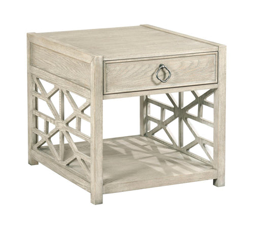 American Drew Vista Biscane 1 Drawer End Table in White Oak image