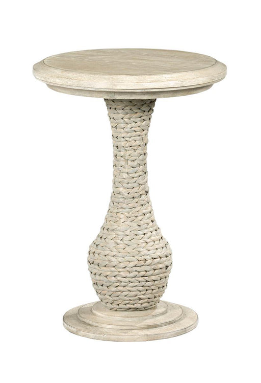 American Drew Vista Biscane Round End Table in White Oak image