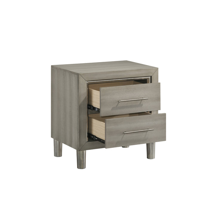 Lennox 2 Drawer Nightstand-Gray