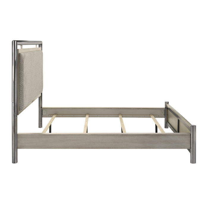 Lennox 5/0 Q Headboard, Footboard & Slat Kit-Gray