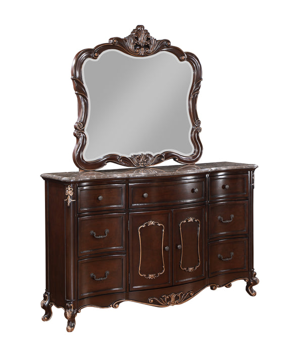 Constantine Dresser W/Marble Top-Cherry