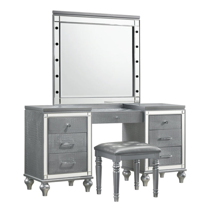 Valentino Dressing Table Mirror (Bulbs Not Included)-Silver
