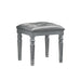 Valentino Dressing Table Stool-Silver