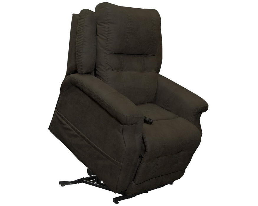 Catnapper Furniture Haywood Power Headrest Power Lift Lay Flat Recliner w/ Heat & Massage in Chocolate