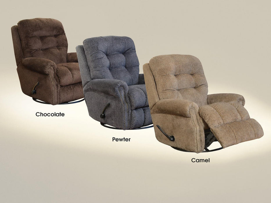 Catnapper Furniture Norwood Swivel Glider Recliner in Camel