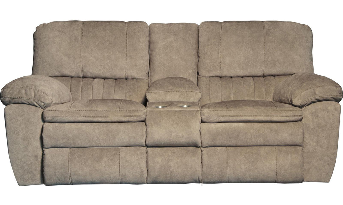 Catnapper Reyes Power Lay Flat Reclining Console Loveseat w/Storage & Cupholders in Portabella 62409