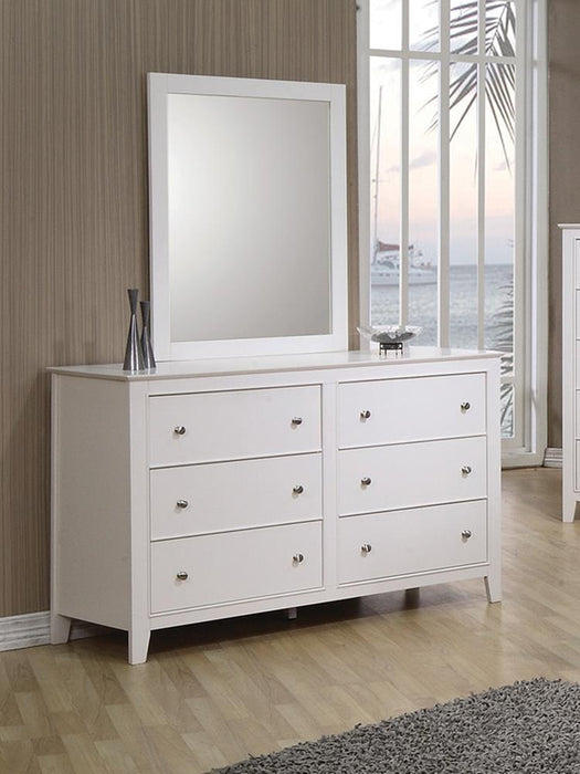 Selena Rectangular Dresser Mirror Cream White