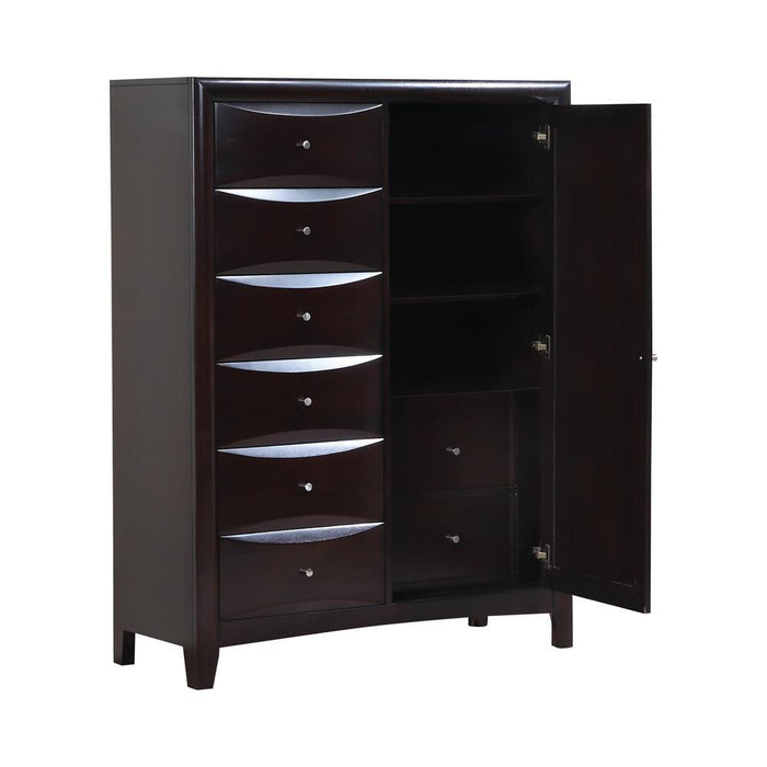 Phoenix 6-drawer Door Chest Deep Cappuccino