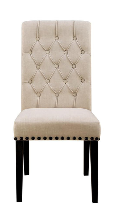 Alana Upholstered Side Chairs Beige and Smokey Black (Set of 2)