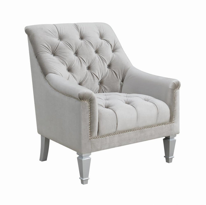 Avonlea Sloped Arm Tufted Chair Grey